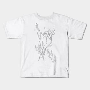 crystalized flower white line Kids T-Shirt